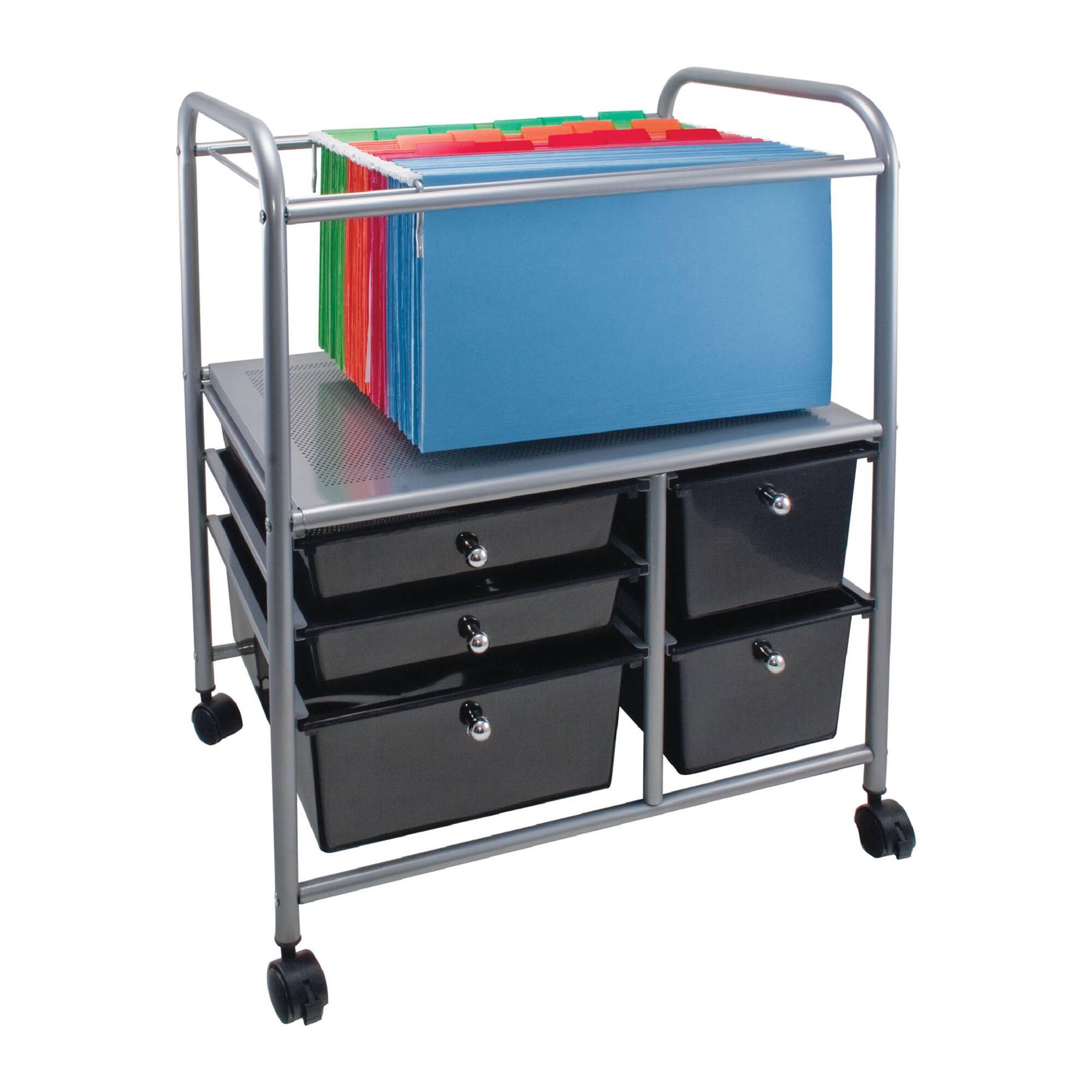 Advantus® 28.5" x 21.5" Black Mobile File Cart